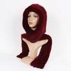 Winter Women Knitted Real Rex Rabbit Fur Hat Scarf Natural Soft Rex Rabbit Fur Hat Lady Warm Genuine Rabbit Fur Cap Scarves