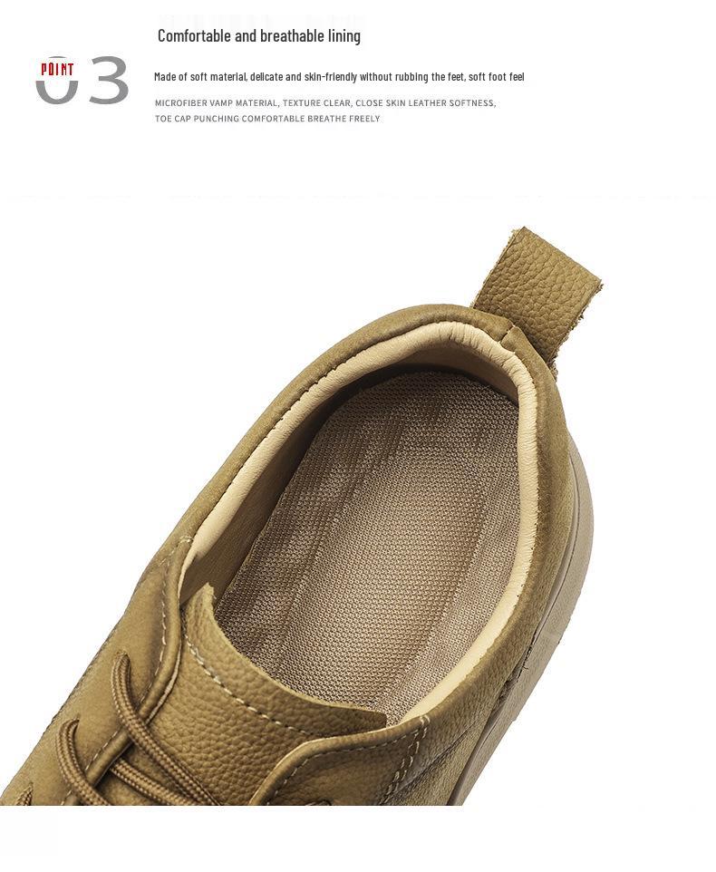 Men's 2025 Slip-On Leather Casual Shoes - Top Layer Cowhide, Perfect for Spring, Summer & Autumn Driving