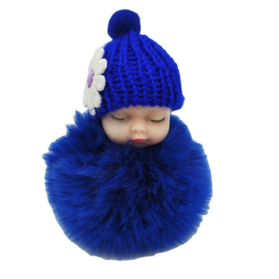 Imitation Rex Rabbit Fur Sleeping Doll Keychain - Cute Sleeping Baby Bag Pendant Gift