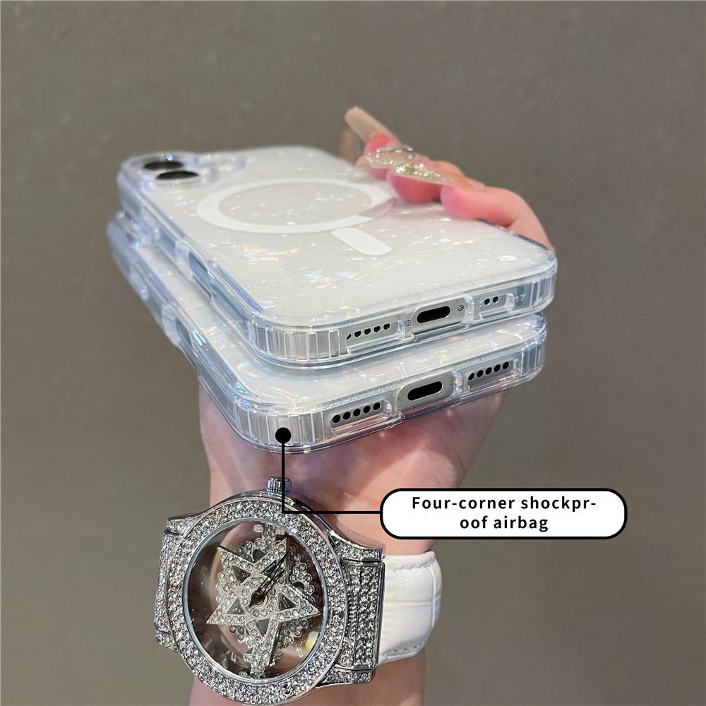 Suitable for Apple 17 Shell Pattern Magnetic Phone Case iPhone 17 Promax Sparkling Powder Colorful 17Air Protective Cover