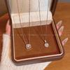 Micro-inlaid zircon sugar cube titanium steel necklace women's light luxury niche design sense clavicle chain fashion neck chain