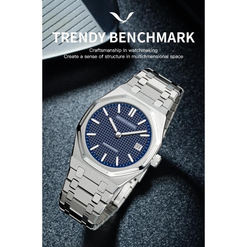 Specht & Söhne 2025 New fashion Watch For Men Quartz Movt Sports Watches Octagon Stainless Steel Sapphire Crystal 50M Waterproof