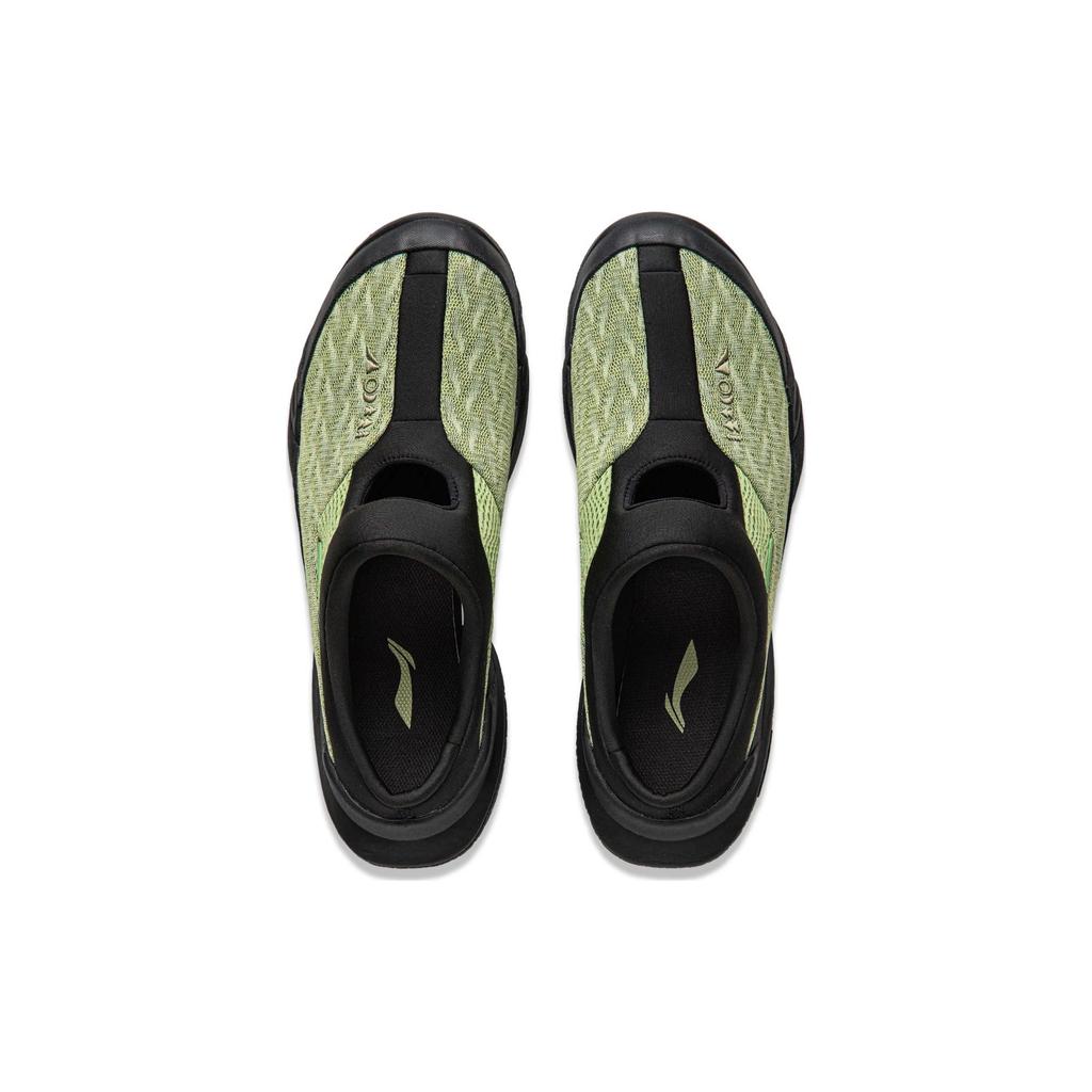 Li Ning Cf Series Hiking Slippers Comfortable Simple Shock Absorbing Wear Resistant Low Top Casual Shoes Unisex Slippers Black Green AGLU177-1