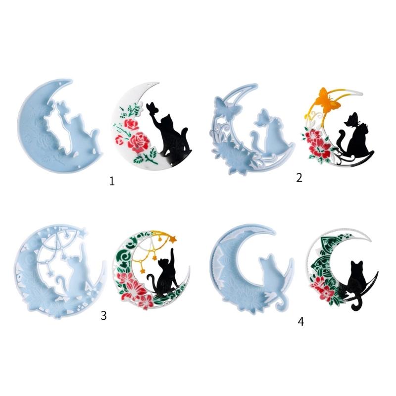 DIY Resin Casting Mold Pendant Moulds Craft Molds Moon Shape Wall Decorations Ornament Molds Silicone Material for Craft