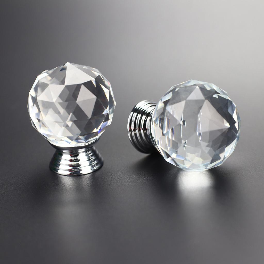 Crystal Cabinet Knobs with Screws Decorative Crystal Glass Dresser Knobs for Dresser Drawers Cupboard