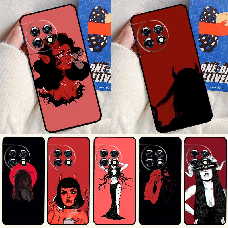 Devil Girl Woman For OnePlus 13 12 11 12R 13R 9 10 Pro 8T 9RT 10T 10R Nord 4 CE 2 3 Lite N20 N30 Phone Case
