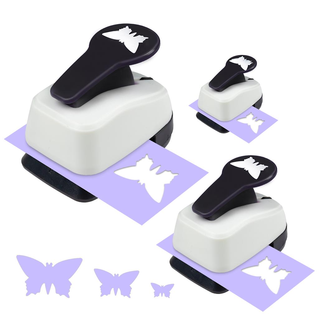3pcs Paper Cutter for Crafts Hole Punchers Tool Set 3/8 5/8 1 Inch 9 16 25mm Butterfly Paper Shapes for Card Making Scrapbook