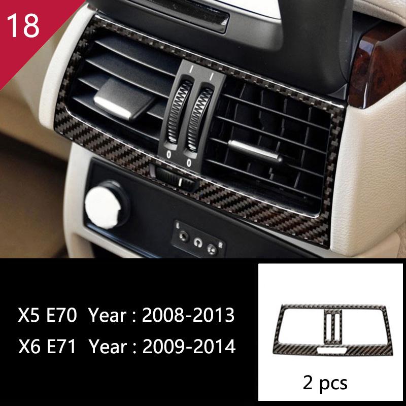 AAACH1 For BMW X5 X6 E70 E71 Accessories Car Interior Air Conditioning CD Console Panel Cover Decoration Trim Carbon Fiber Car Styling