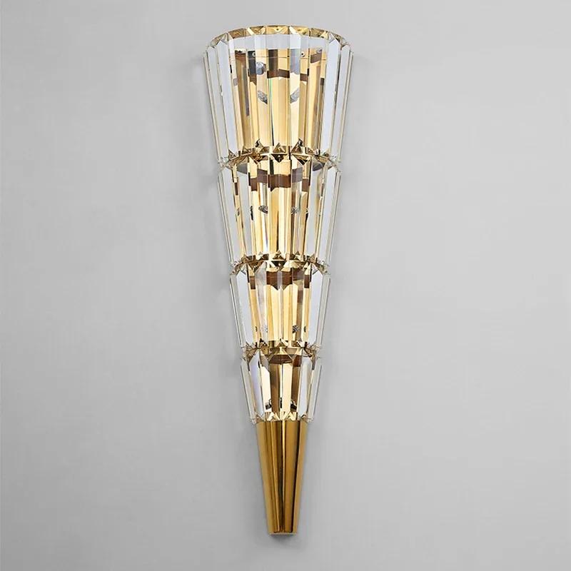 LED luxury crystal wall lamp Nordic modern wall lamp Golden hotel living room bedroom lighting Interior art room decoration