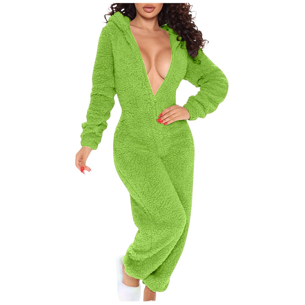 Women's Hooded Long Sleeve Pajama with Button Closure