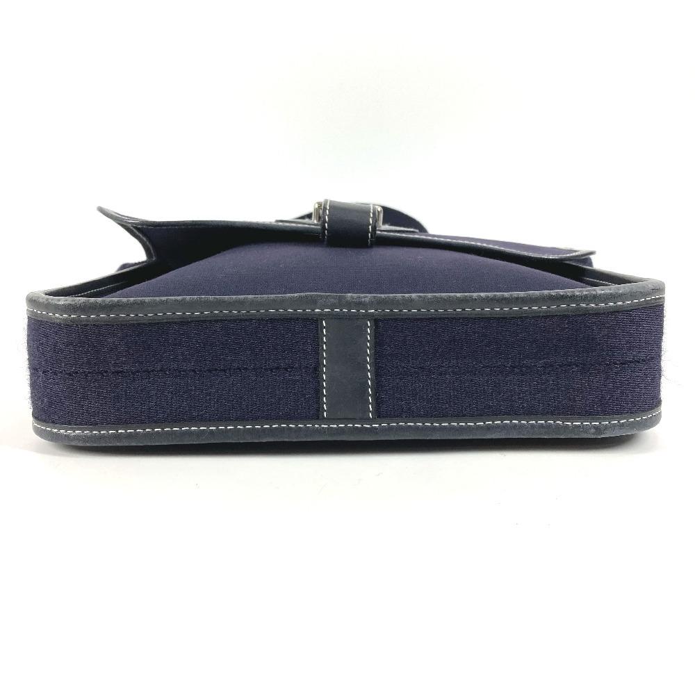 HERMES Buenaventura PM Crossbody bag flap Shoulder Bag Leather/Canvas Navy