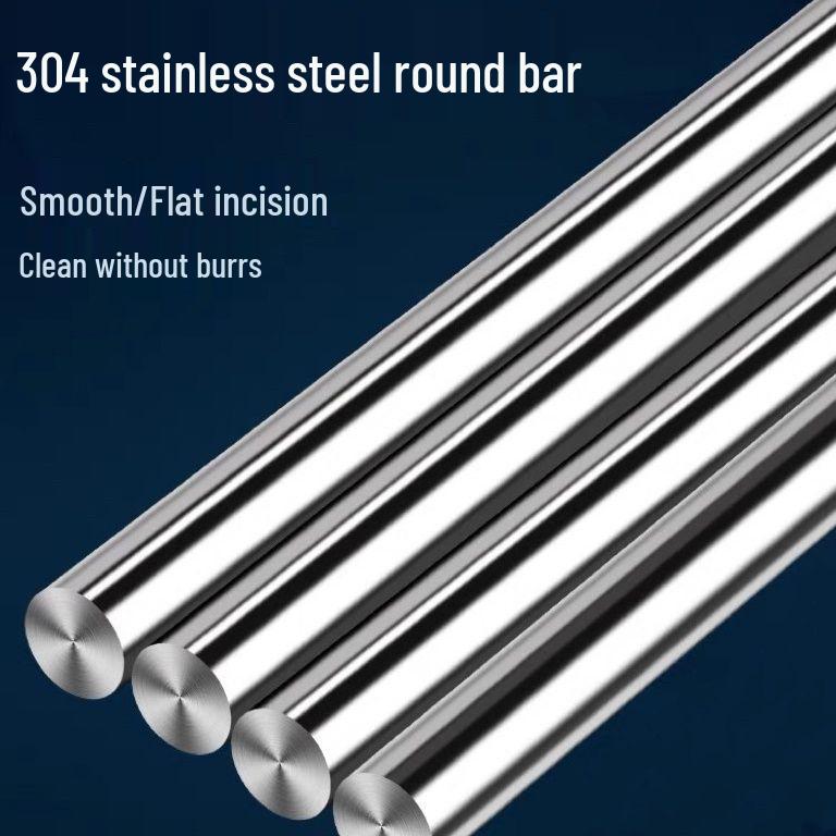 304 Stainless Steel Bright Round Rod - Solid, Linear, Custom Cut
