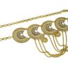 Mei New women's belt - rhinestone-embellished vintage metal coin pendant belly dance waist chain