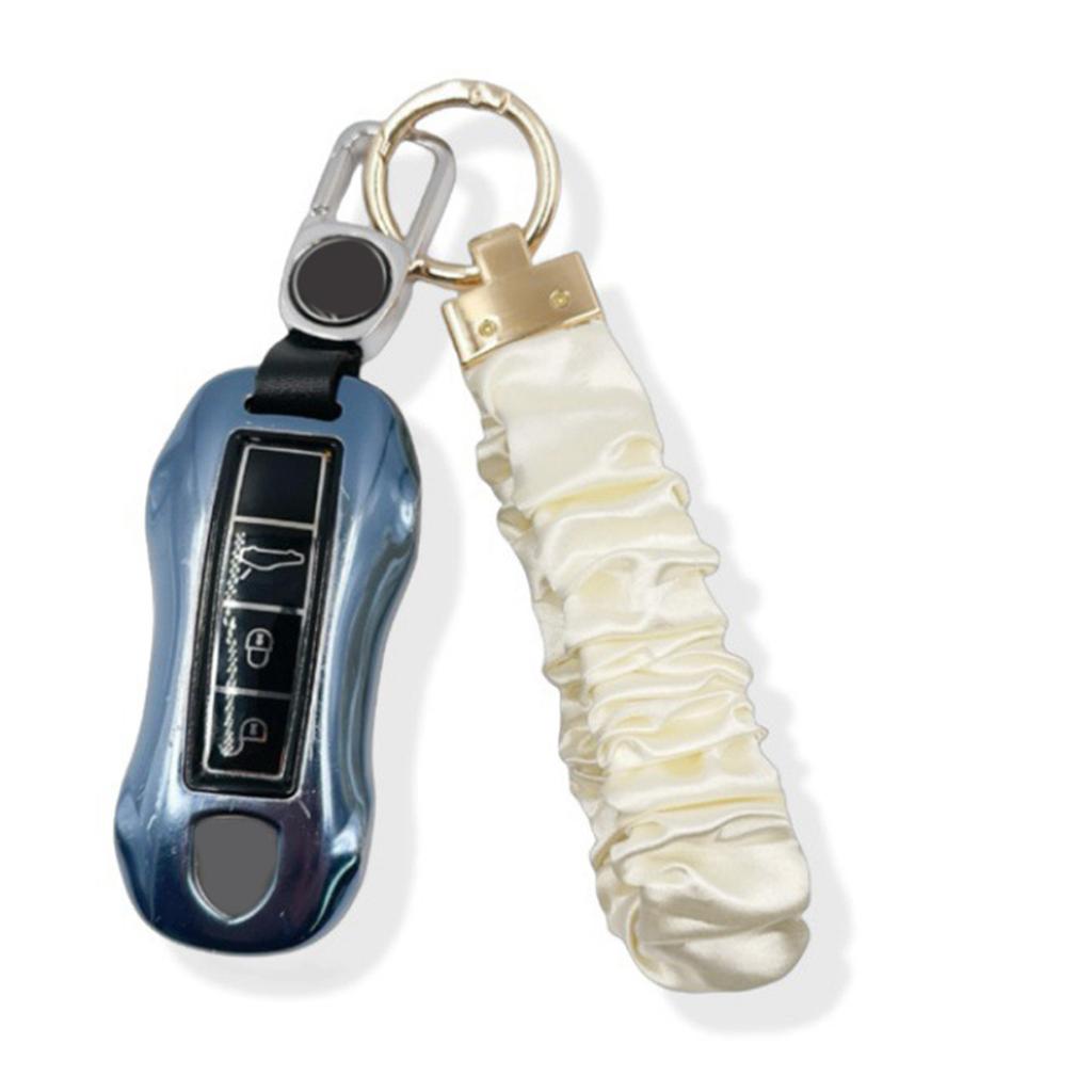 Multi Functional Zinc Alloy Keychain Hair Tie Phone Strap With Stylish Fabric Scrunchie Key Holder For Everyday Carry