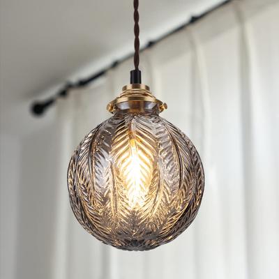 Cerdeco Unique Tree Leaf Pattern Glass Pendant Retro Smoke Cute Interior Ceiling Cafe Hook Ceiling Shade Ceiling Cover Not Included Light, Style,