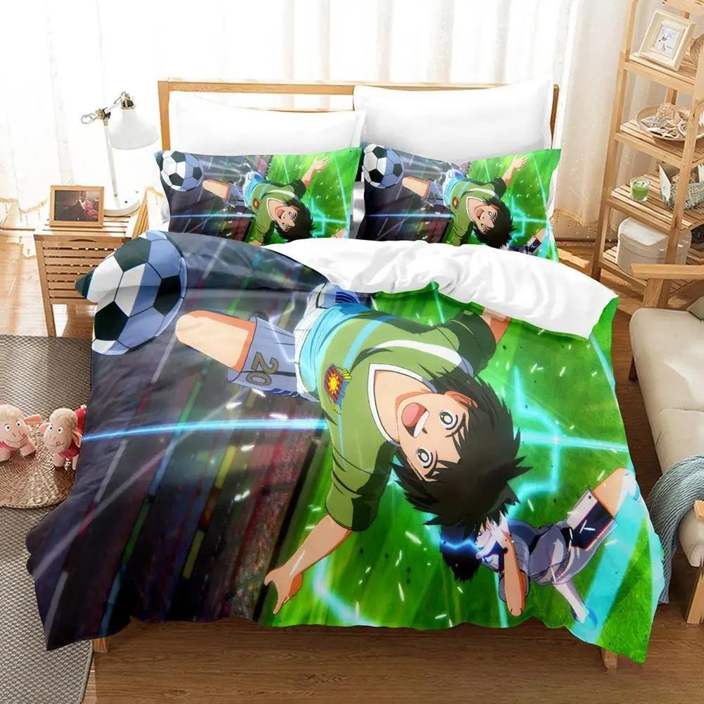 3D Print New Captain Tsubasa Bedding Set Soft Comforter Cover With 1/2Pcs Pillow Shams For Kids Adults Microfiber Quilt Cover