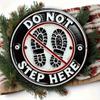 Vintage Do Not Walk Here Metal Sign Outdoor Garden Garage Warning Plaque Footprint Decor