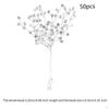 50Pcs Acrylic Beaded Branches Artificial Flowers Bouquet for Wedding Holiday Home Office Decor