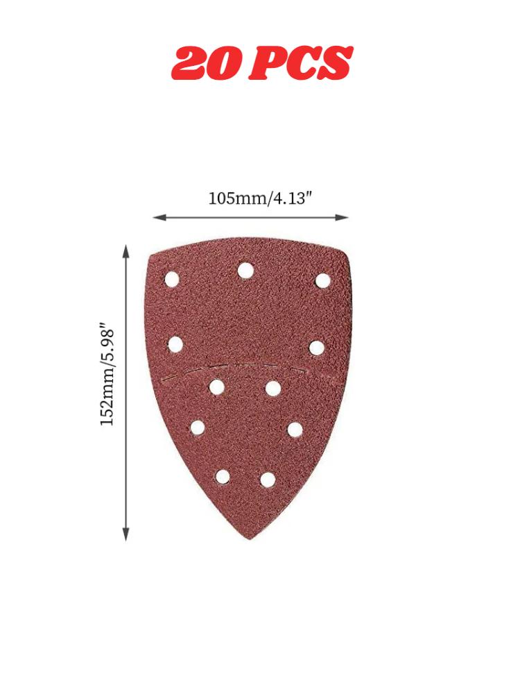 10/20/40 PCS 11Holes Mouse 40-2000 Grits Paper Detail Sanding Sander Sander PSM Triangular Sandpaper Detail Multi