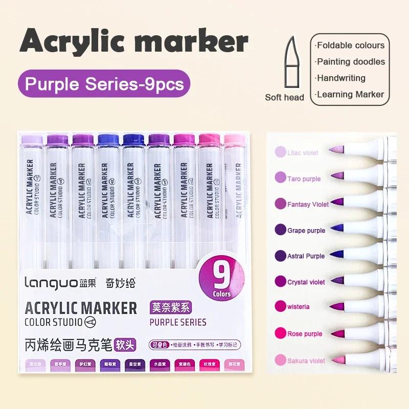 Acrylic Paint Marker Set Languo 144 Colors Art Markers Painting Drawing Pen Graffiti for Stone Disc Card Shoe Glass Art Supplies