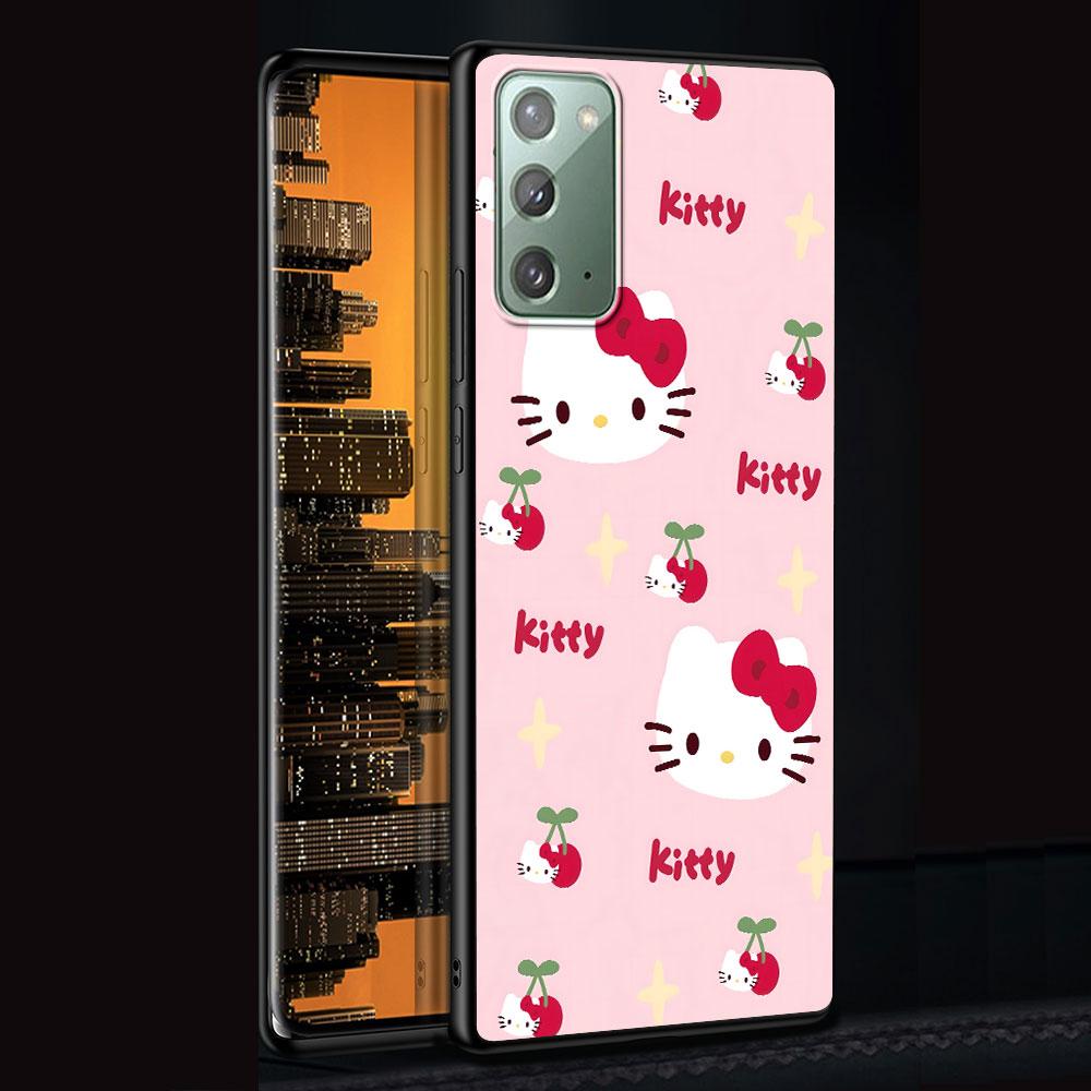 

Кейс Hello Kitty Kawaii KT Cat для Samsung Galaxy Note 20 Ultra 10 Plus 9 8 ТПУ Чехол для телефона Note 10 Lite Черный Мягкий чехол Funda Samsung Note 8