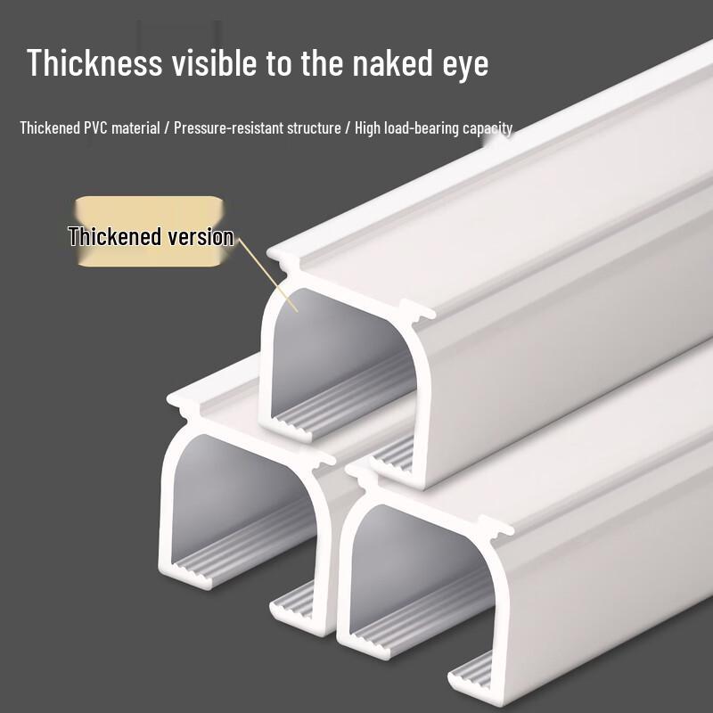 OIMG Straight Curtain Track Rod, Single Top Mount, 0.6m (3-Pack)