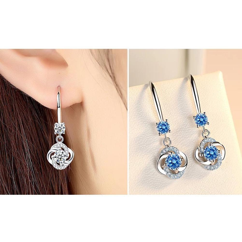 Studded Earrings Long Four Leaf Earrings Ear Hooks Women S Jewelry Birthday Christmas Gifts for Women Girls