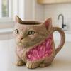 Kočičí hrnek na kávu 3D Faux křišťálová pryskyřice umělecký hrnek s ergonomickým uchem Novinka nápojové zboží Dárek pro milovníky kávy a čaje