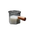 High Borosilicate Coffee Cup Glass with Scale Espresso Extraction Measuring Cup Wooden Handle Milk Cup Milk Jug Ounce Cup