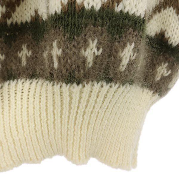 Mohair Blend Long sleeve knit Brown sweater Men's Used