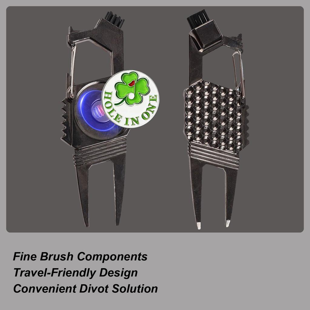 Golf Divot Repair Tool Portable Alloy Golf Repair Divot Tool Groove Cleaner Aid On-Course Club Bag Accessories For Men Boys