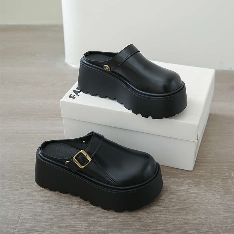 

Thick-soled Birkenstock slippers women s 2025 summer new lazy casual Muller shoes one pedal bag head half drag single shoes 40
