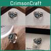 Schicker Vintage Punk Hohl Zirkon Kupferring für Damen Verstellbarer Mode Statement Schmuck
