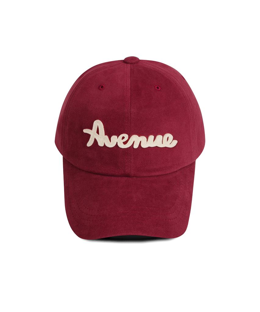 Linebinyu Avenue Logo Felt Ball Cap - Burgundy
