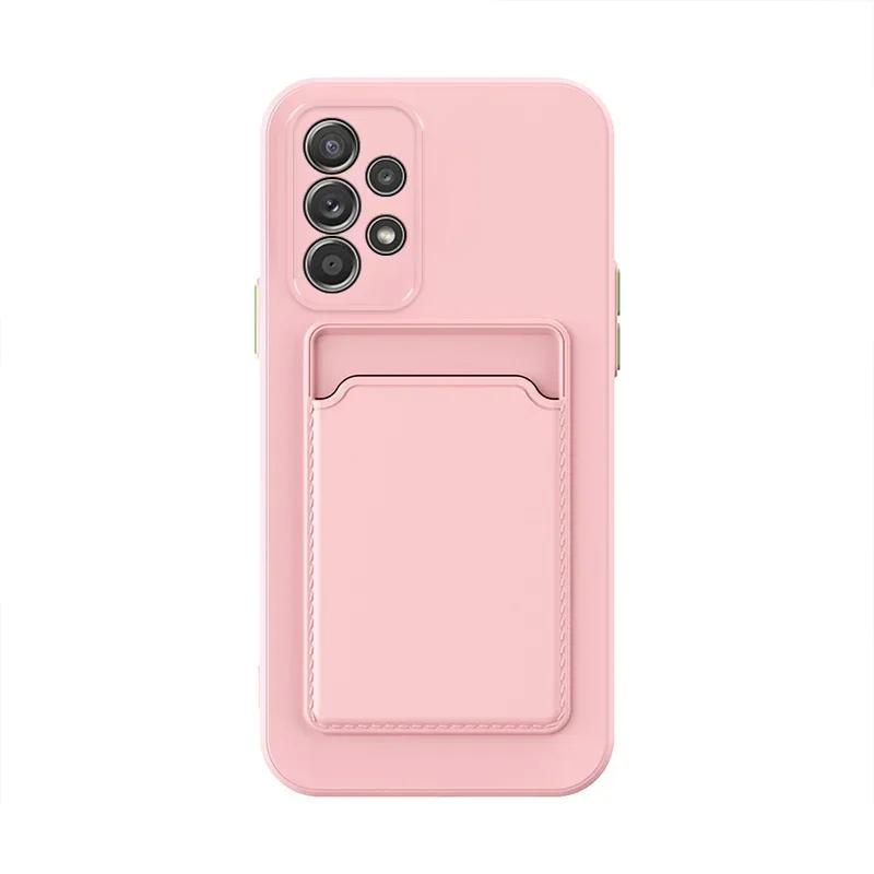Custodia Porta Carte Morbida in Silicone Per Samsung Galaxy S24 S23 S22 S21 S20 Plus FE Note 20 Ultra A51 A71 A54 Tasca Portafoglio Cover Posteriore