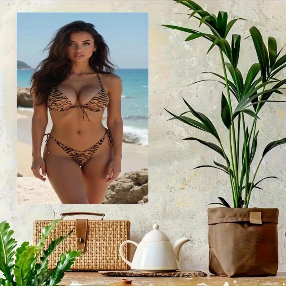 Lino Girl Beach Canvas Print 12x18 Inch Wall Art Decor