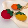 PU Leather Tomato Pendant Funny Orange Keyring Personalized Fruits Keychain  Backpack Decor