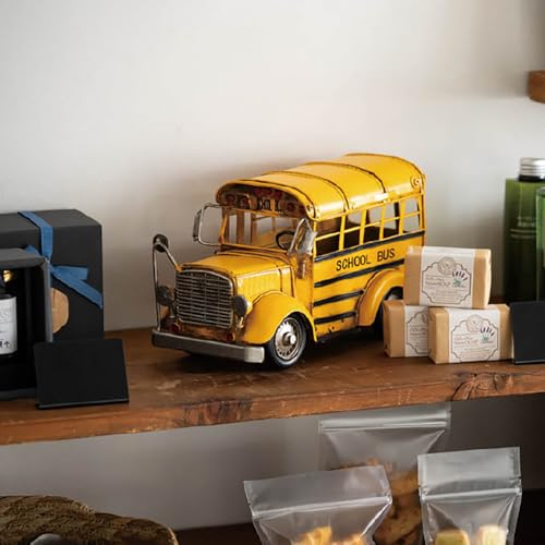 HEADS BRZ-INT17 Yellow Tin School Bus Interior Decoration, 265mm W x 125mm D x 165mm H, 1 Piece