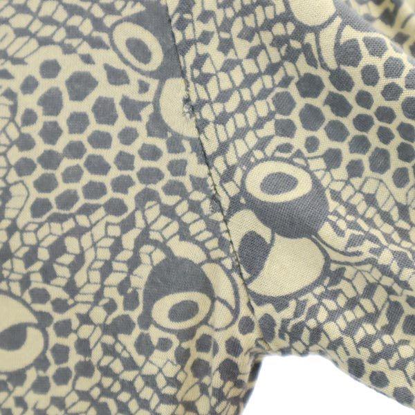 ANNA SUI Made in USA Long sleeve Shirt dress 4 Beige x gray Women Used