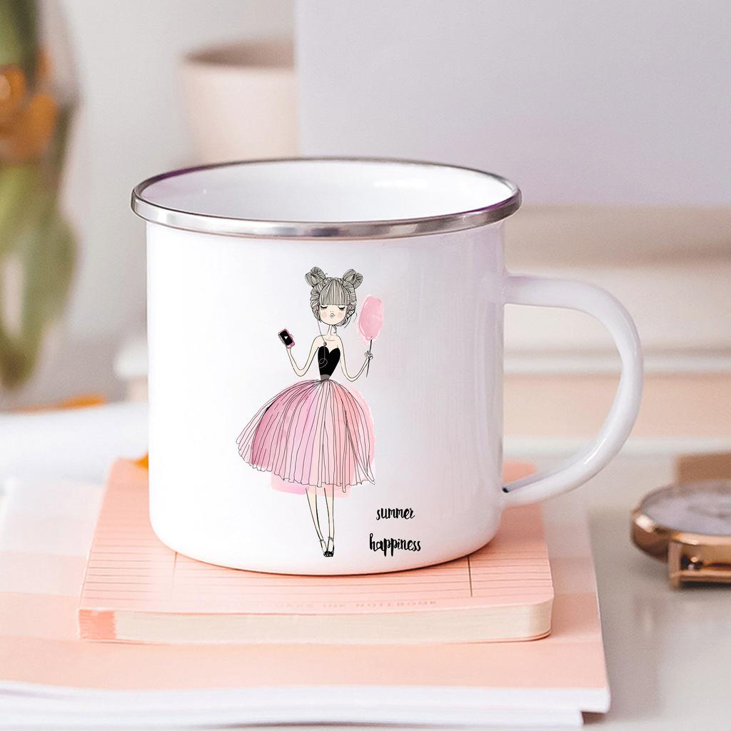 Born To Dance Ballet Girls Printed Enamel Mugs Kids Cup of Coffee Travel Mug Stainless Steel Mug Kawaii Friends Drinkware Cupshe
