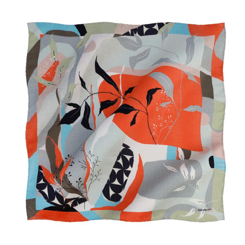 MARJA KURKI Double-Sided Botanical Print Square Scarf