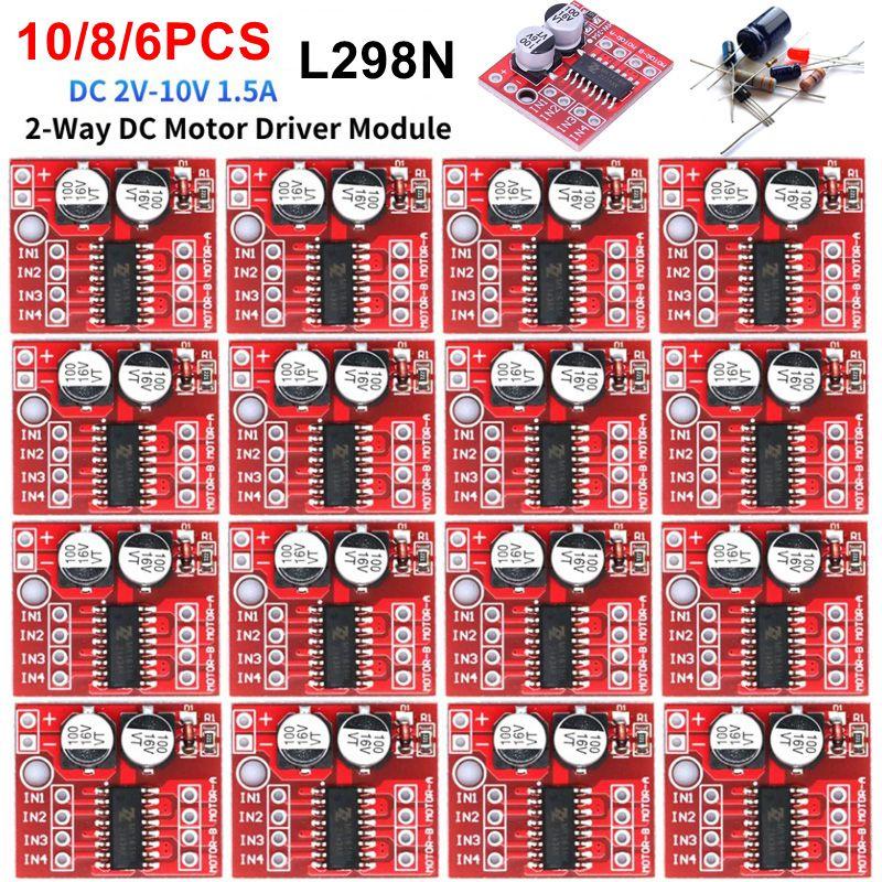 

L298N Motor Driver Controller Board Dual H Bridge Mini Dual Stepper Motor Drive Module Reversing PWM Speed Electronic Components 1 PC