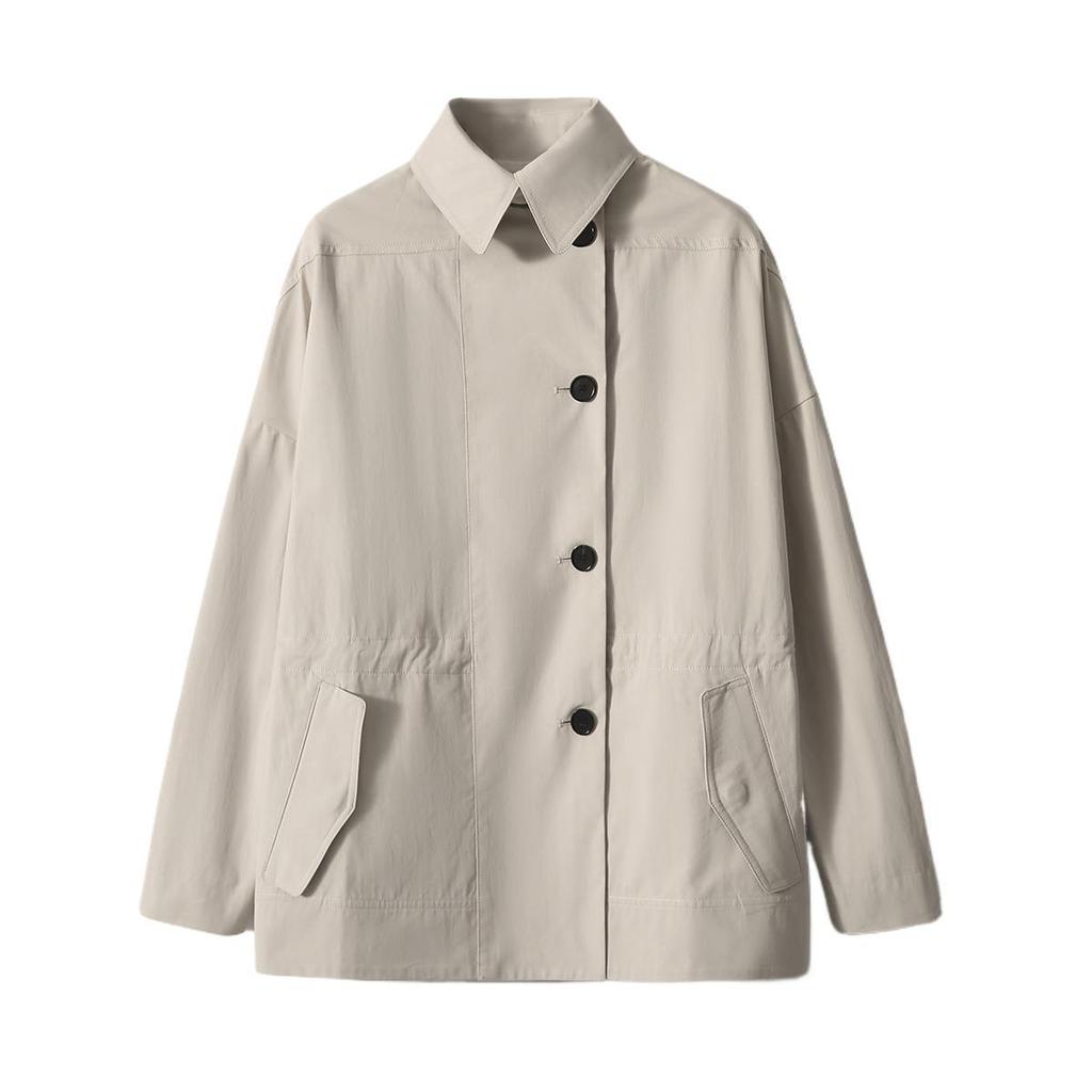 Handsome Light Trench Coat, Shirt-style Jacket, Asymmetrical Waist Short, Women's Clothing Hangzhou Four Seasons Green Spring Summer