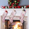 Christmas Stocking Present Bag Hanging Ornament Colorful Sequins Gift Bag Holiday Decoration for Fireplaces and Tree