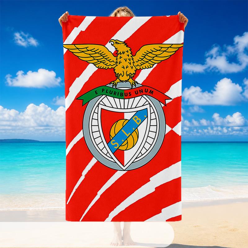 Quick Dry Beach Towel Benfica Pattern, Lightweight Absorbent Towel for Pool Beach Vacation Use