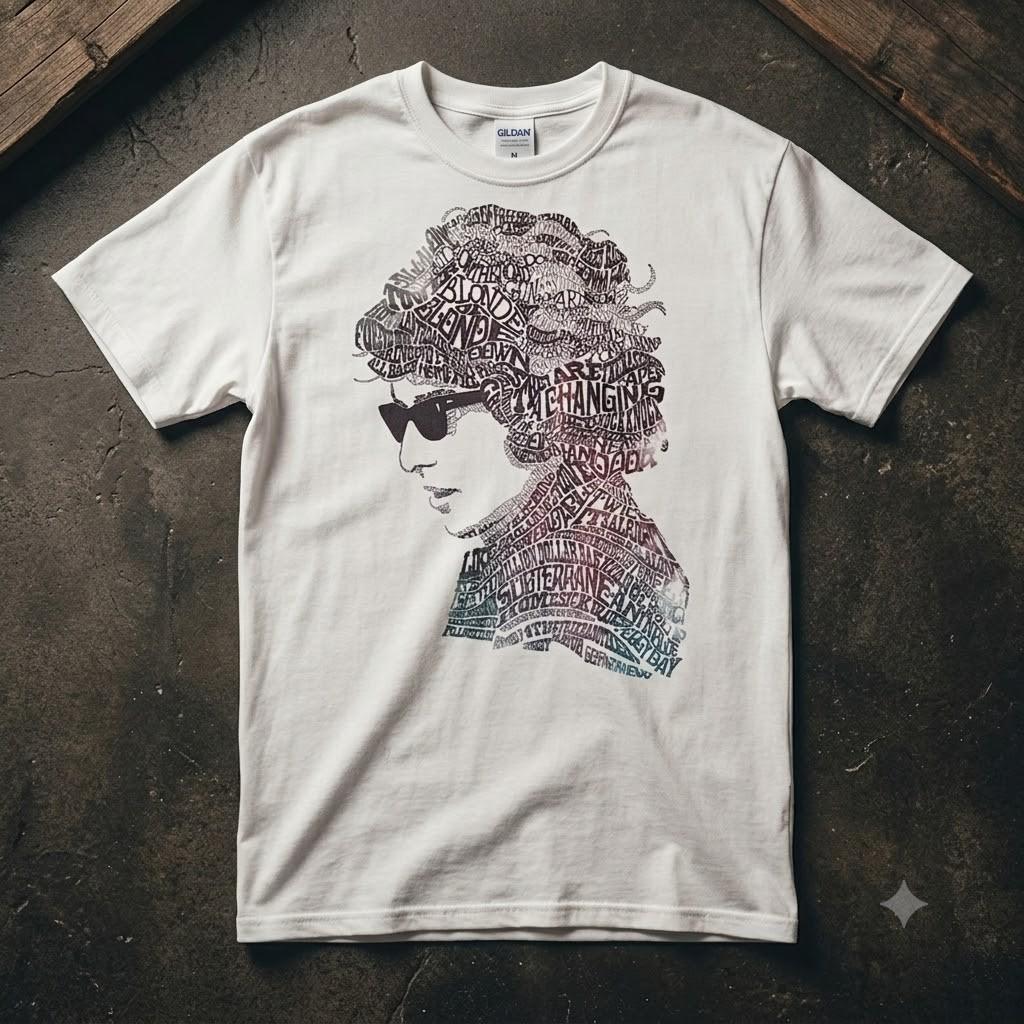 Bob Dylan Songs T-Shirt, Men's and Women's Sizes Tee Liudmyla Mukomel
