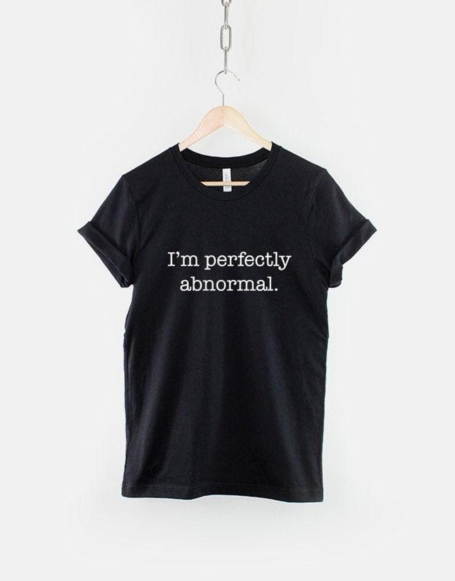 Perfectly Abnormal T-Shirt: Edgy Crazy Girl, Emo Goth, Casual Wear 2XL