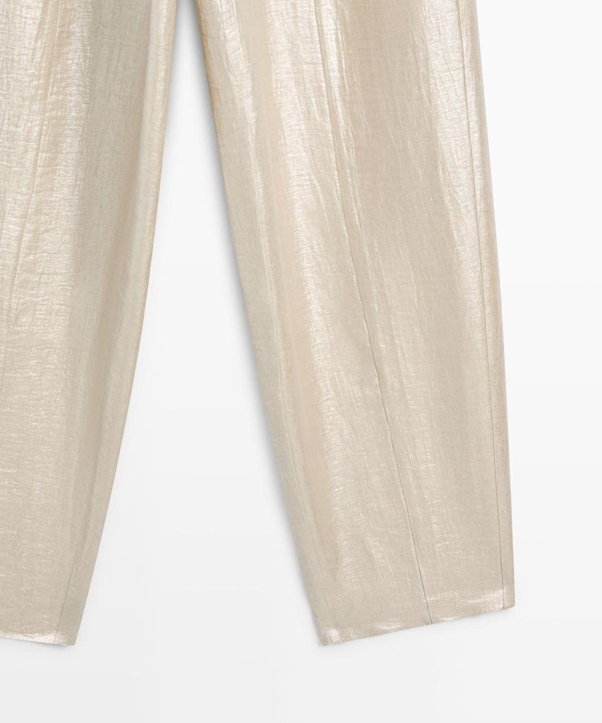 Masimodutti Linen Metallic Fluid Pants