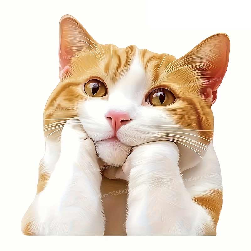 

Car Sticker Cute Orange Cat Peeking Vinyl Decal Waterproof Rear Window Motorcycle Camper Bumper Truck Laptop Decoration SH820 C-15cm Longest Side