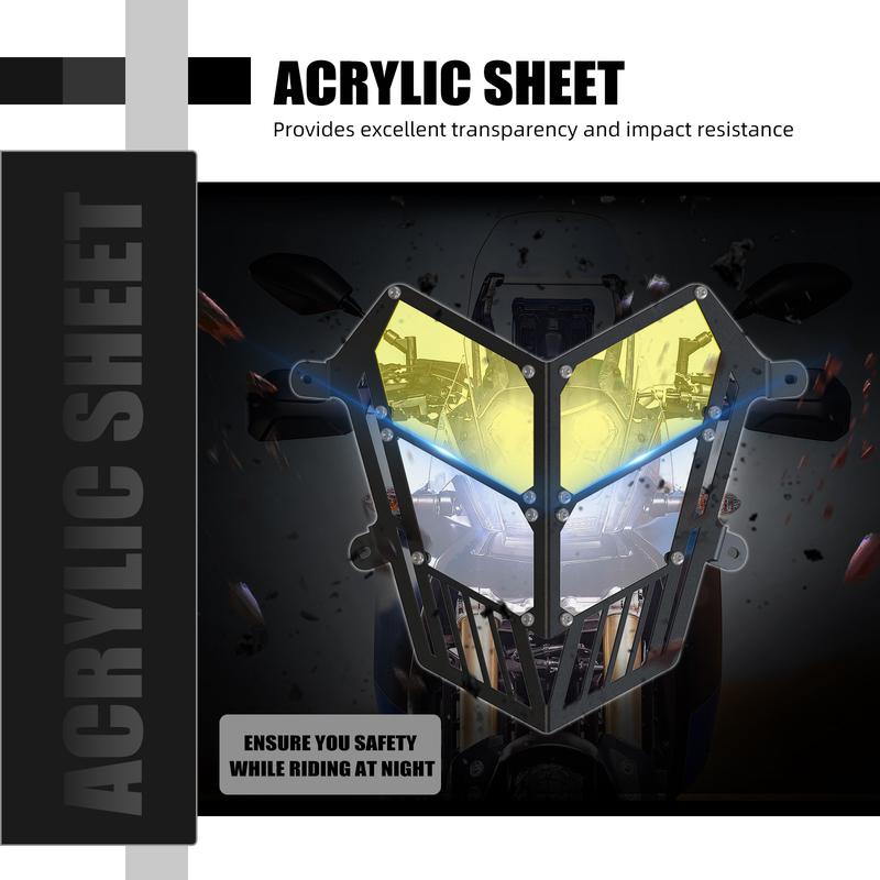 For 2019-2024 Yamaha Tenere 700 Headlight Lens Protection Headlights Guard Cover for Yamaha Tenere 700 Rally Edition 2020-2024